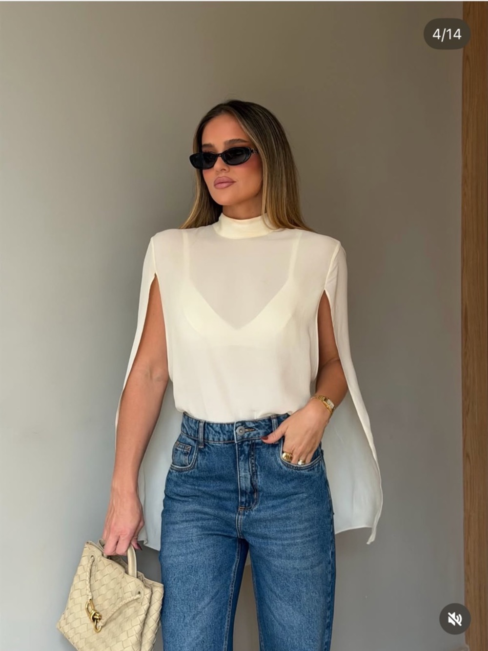 ZARA NWT ZW Collection Vented Cape Shirt Blouse